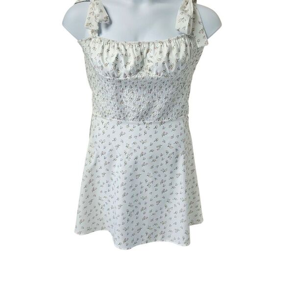 70/21 Floral Mini Dress with Bow Straps Size L - Picture 8 of 16